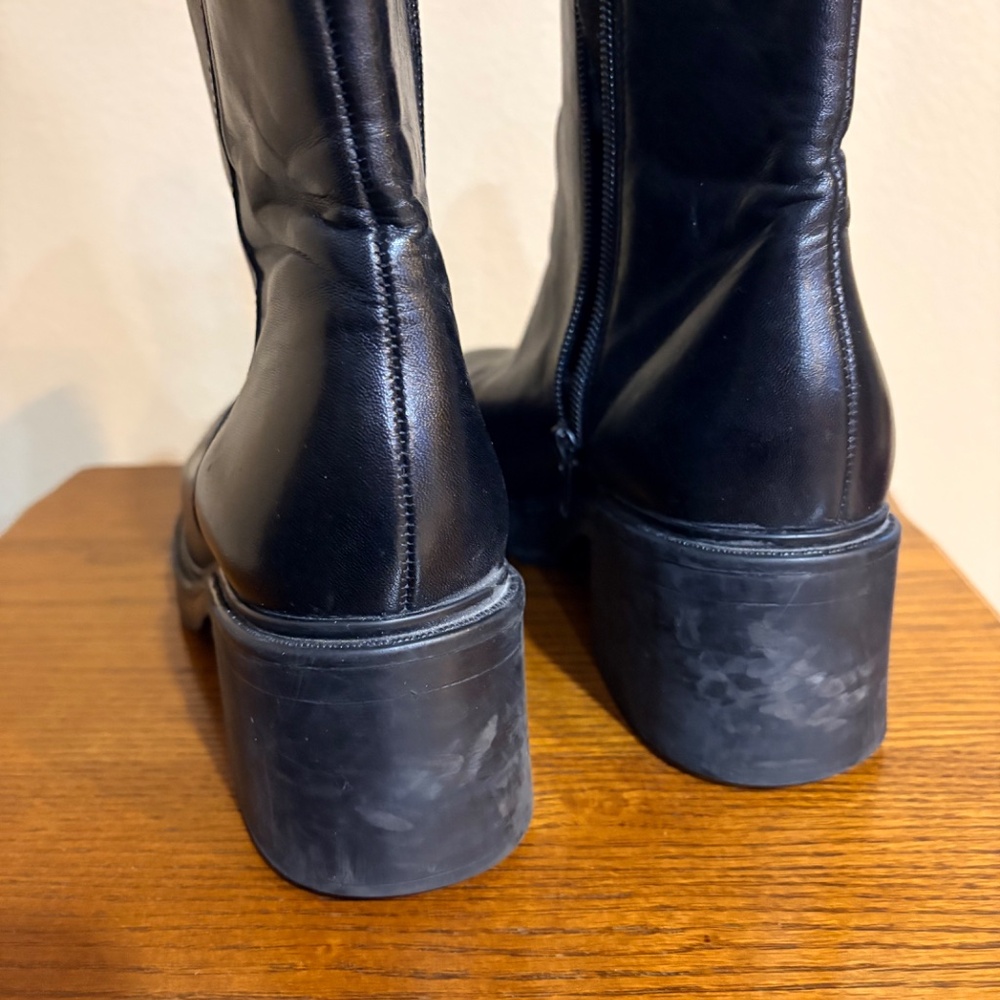 Nine West Cloud 9 Black Leather Ankle Boots Women's 8M - Picture 8 of 14